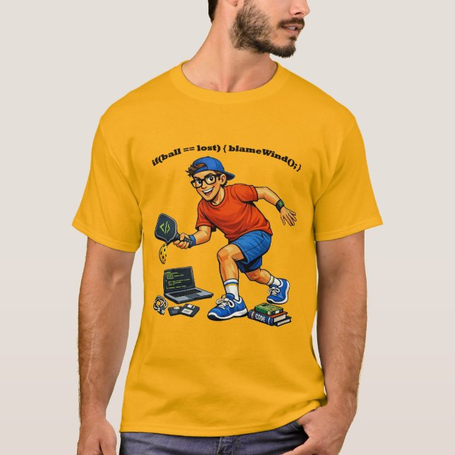 Software-Ingenieur, der Pickleball mit Paddle spie T-Shirt (Vorderseite)