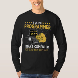 Software-Ingenieur Orange Katze Programmierer Mach T-Shirt