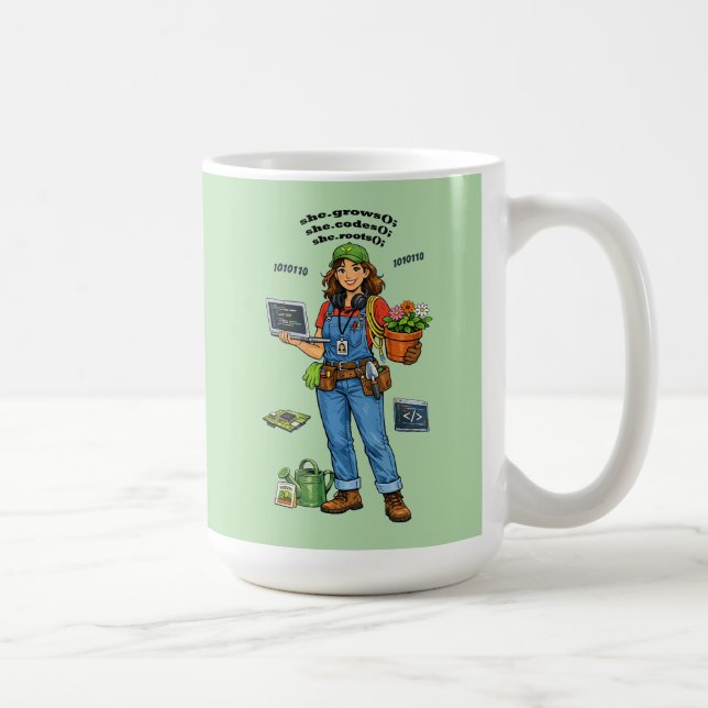 Software-Ingenieurin, deren Hobby Gartenarbeit ist Kaffeetasse (Rechts)