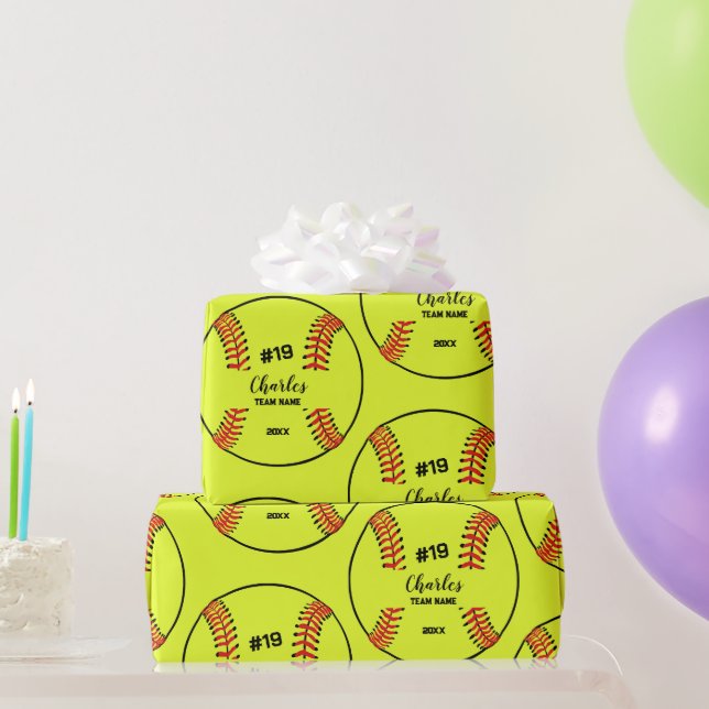 Software Player Individuelle Name Nummer & Team Geschenkpapier (Partygeschenke)