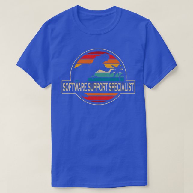 Software Support-Spezialist Dinosaurier T-Shirt (Design vorne)