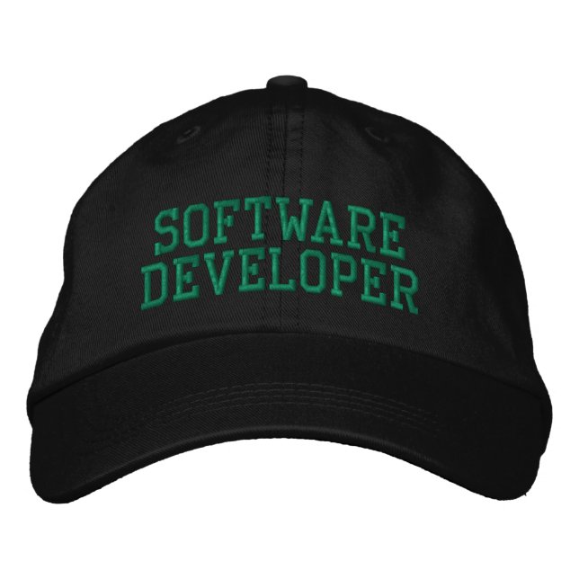 Softwareentwickler-Computerprogrammierertypografie Bestickte Baseballkappe (Vorderseite)