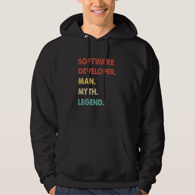 Softwareentwickler Mann Mythos Legende  1 Hoodie (Vorderseite)