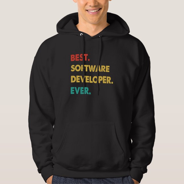 Softwareentwickler Retro Bester Softwareentwickler Hoodie (Vorderseite)