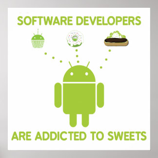 Softwareentwickler werden Süßigkeiten zugeordnet Poster