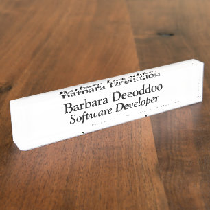 Softwareentwickler White Acryl Namensplakette