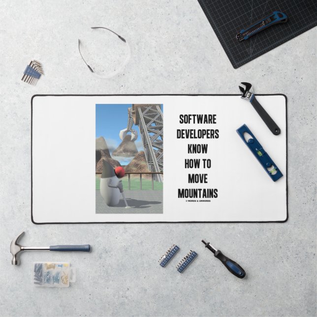 Softwareentwickler wissen, wie man Berge bewegt Schreibtischunterlage (Arbeitsplatz)