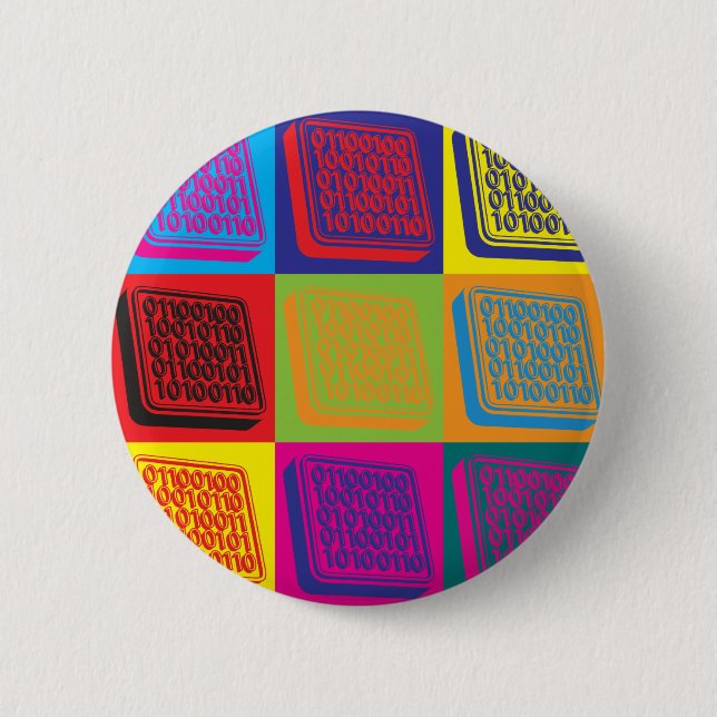 Softwaretechnik-Pop-Kunst Button (Vorderseite)