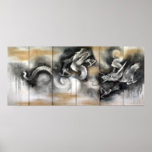 Soga Nichokuan Drache und Tiger Poster