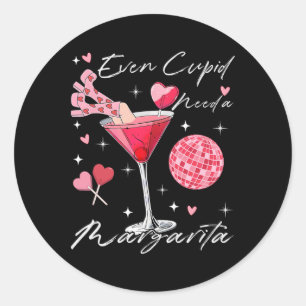 Sogar Cupid Braucht Ein Margarita Valentinstag Tri Runder Aufkleber