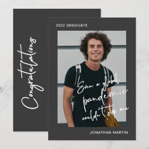 Sogar eine Pandemie mit einem Foto Gray Graduation Einladung