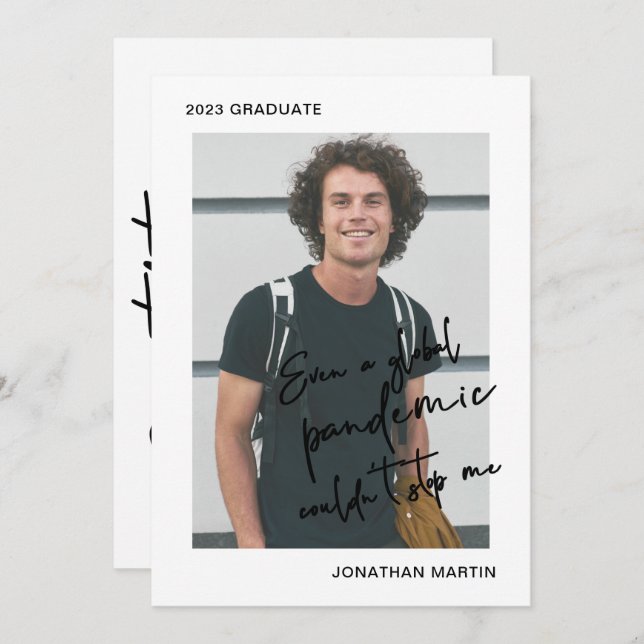 Sogar eine Pandemie-Partei mit einem Foto Graduati Einladung (Vorne/Hinten)