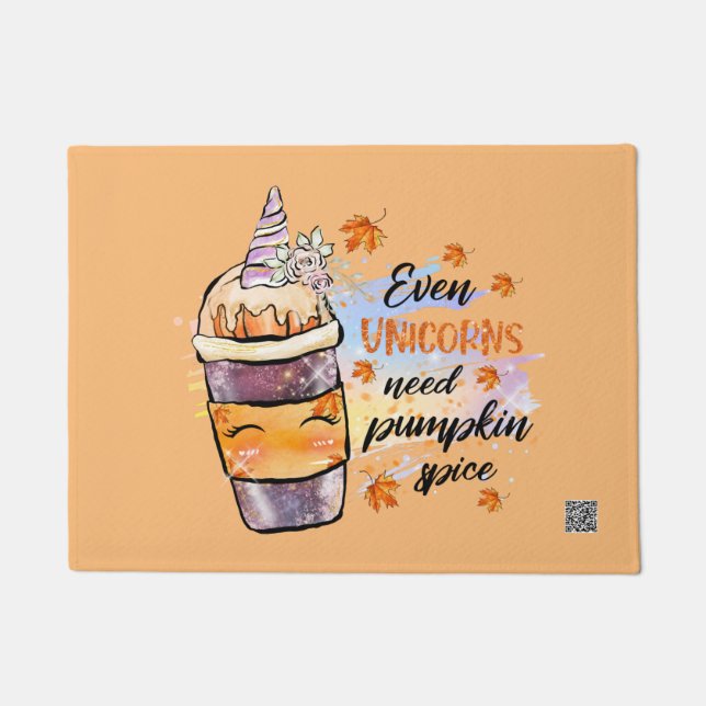 Sogar Einhorn brauchen Pumpkin-Gewürz Fußmatte (Vorderseite)