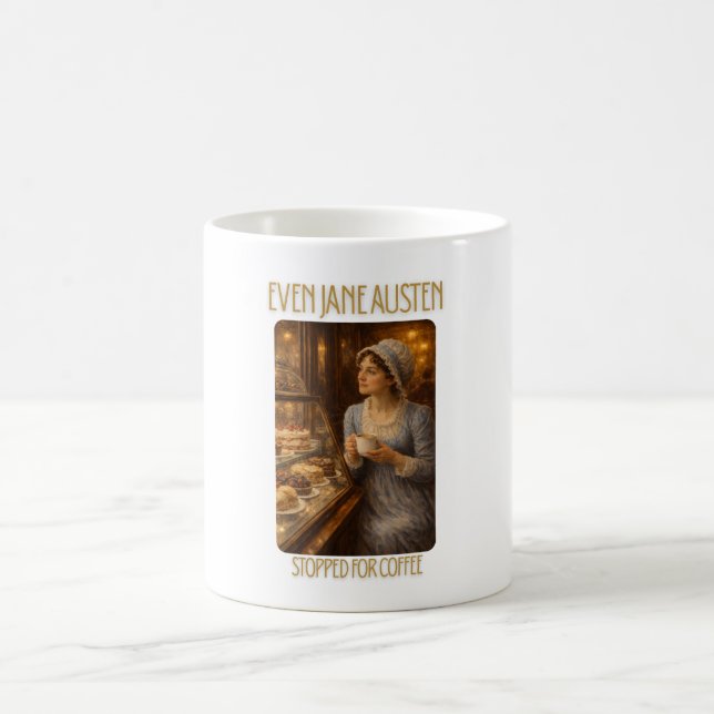 Sogar Jane Austen machte für Kaffee Mug halt Kaffeetasse (Mittel)