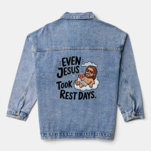 Sogar Jesus hat Erholungen gedauert Religiöser S Jeansjacke