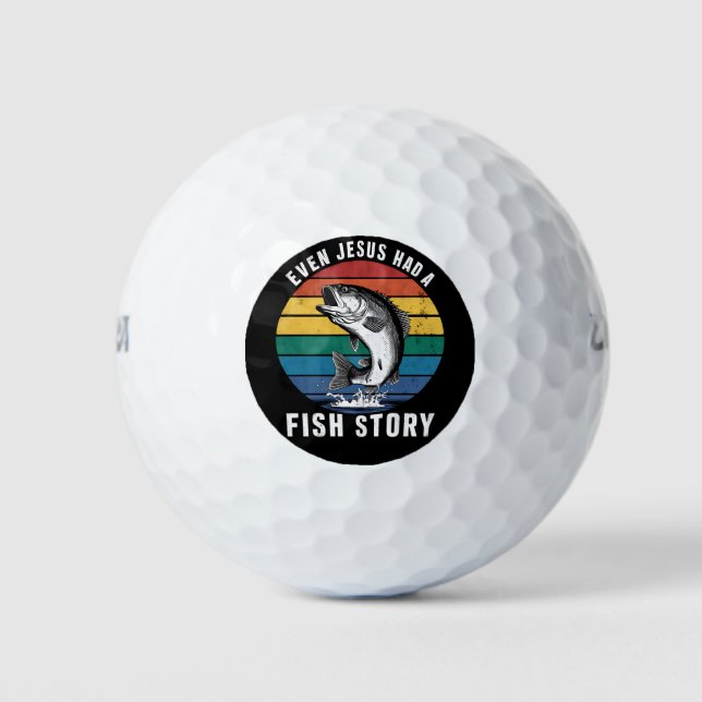 Sogar Jesus hatte den Bassfisch aus der Fischgesch Golfball (Vorderseite)