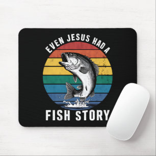 Sogar Jesus hatte den Bassfisch aus der Fischgesch Mousepad