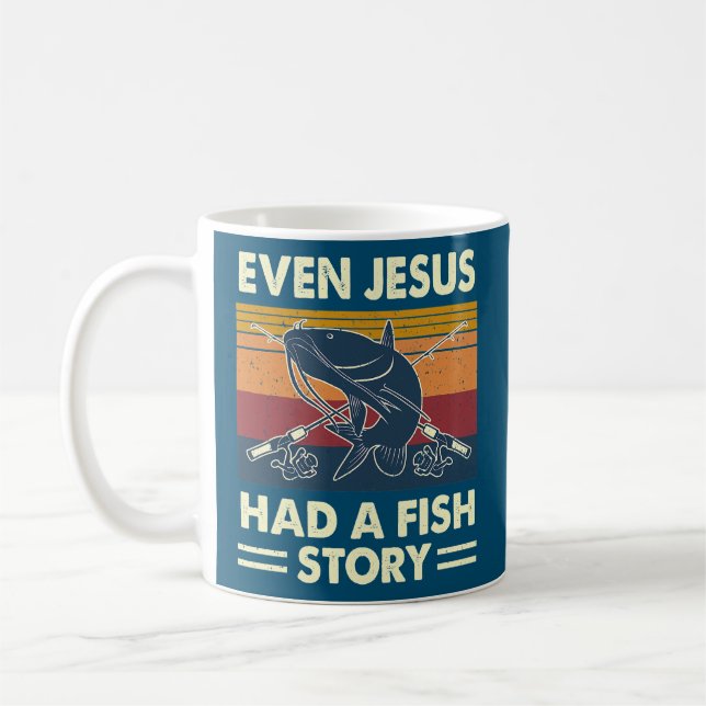 Sogar Jesus hatte eine Fischgeschichte, die den Fa Kaffeetasse (Links)