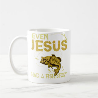 Sogar Jesus hatte eine Fischgeschichte lustig Ange Kaffeetasse