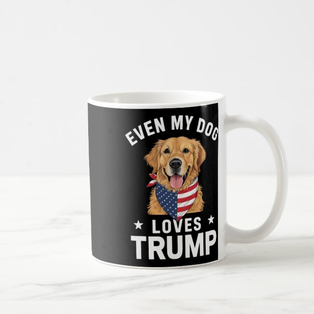 Sogar mein Hund Lieben Trump US Flag Bandana Kaffeetasse (Rechts)