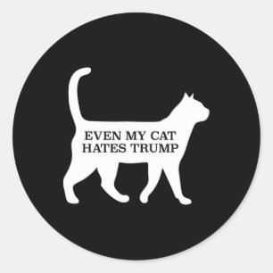 Sogar meine Katze hasst Trump Männer Frauen Runder Aufkleber