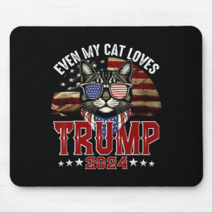 Sogar meine Katze liebt Trump 2024 USA Amerikanisc Mousepad