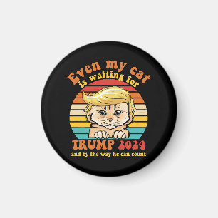 Sogar meine Katze wartet auf Trump 2024 Bekleidung Magnet