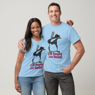 Sogar Penguins-Liebe-Baseball T-Shirt