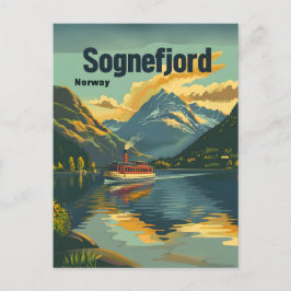 Sognefjord Norwegen Vintage Kunst Postkarte