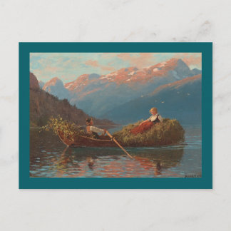 Sognefjord Rowing auf dem Fjord Postkarte