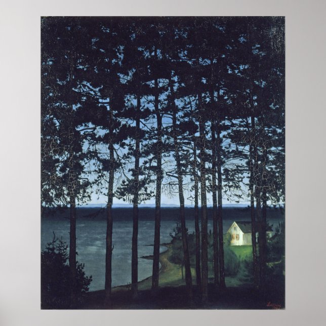 Sohlberg Fishermans Hütte Landschaftsbild Malerei Poster (Vorne)