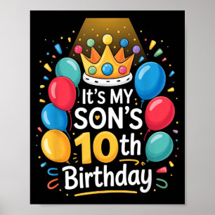 Sohn 10. Geburtstag Familie passend & Eltern. B Poster