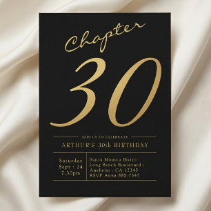 Sohn 30. Geburtstag 30 Jahre alt Schwarz-Gold-Part Einladung
