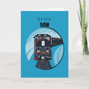 Sohn 8. Geburtstagszug, Little Boy, Blue Karte