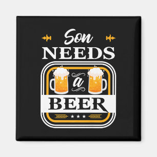 Sohn braucht ein Bier Braut und Bräutigam Trinker  Magnet