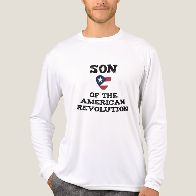 Sohn der amerikanischen Revolution Patriot Herzfla Tri-Blend Shirt (Vorderseite)