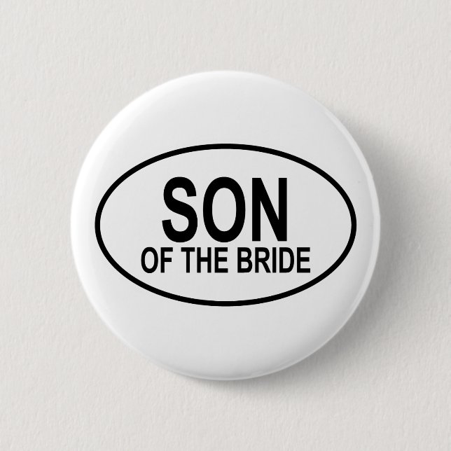 Sohn des Braut-Wedding Ovals Button (Vorderseite)