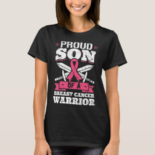 Sohn des Brustkrebses Krieger rosa Bewusstseinsban T-Shirt
