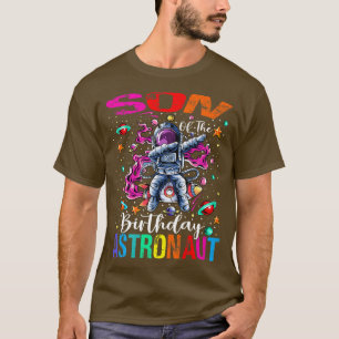 Sohn des Geburtstags Astronauten Raumschiff Kinder T-Shirt