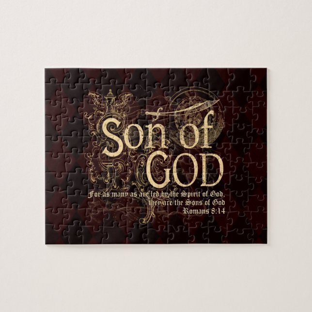 Sohn des Gottes, Römer-8:14 christlich Puzzle (Horizontal)