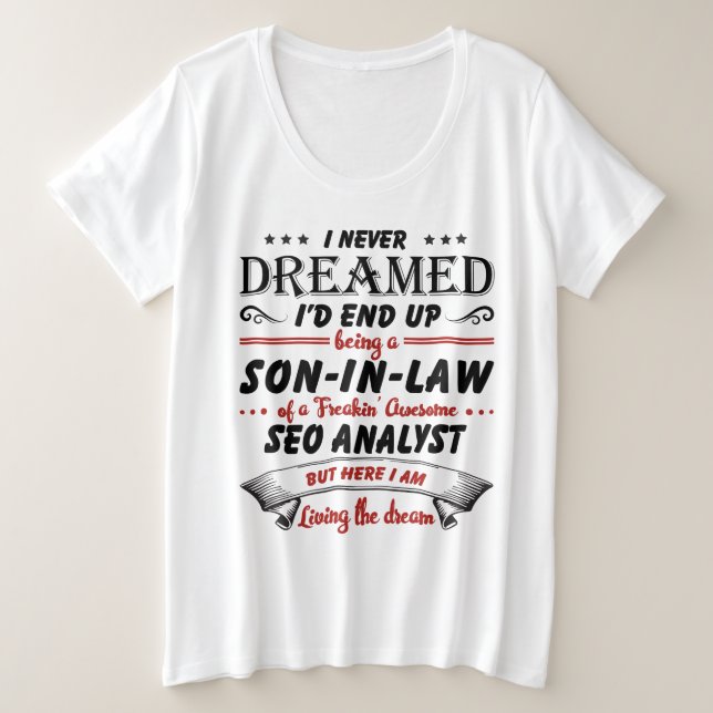 Sohn des Phantastischen SEO-Analytikers Große Größe T-Shirt (Design vorne)