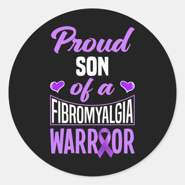 Sohn eines Fibromyalgie-Kriegers Runder Aufkleber (Vorderseite)