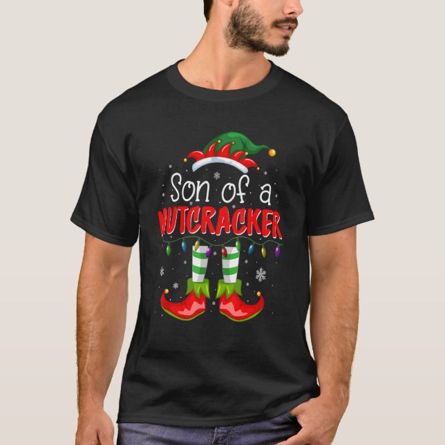 Sohn eines Nussknacker-Elfen-Weihnachten T-Shirt (Vorderseite)