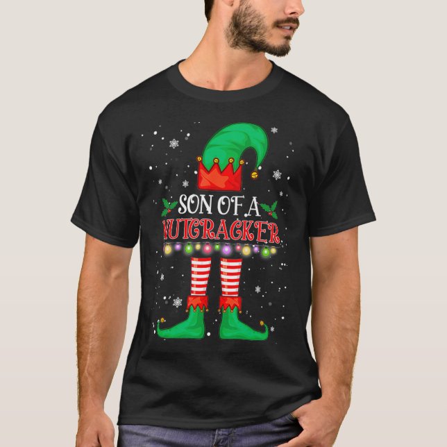 Sohn eines Nutcracker Elf Weihnachtsfest T-Shirt (Vorderseite)