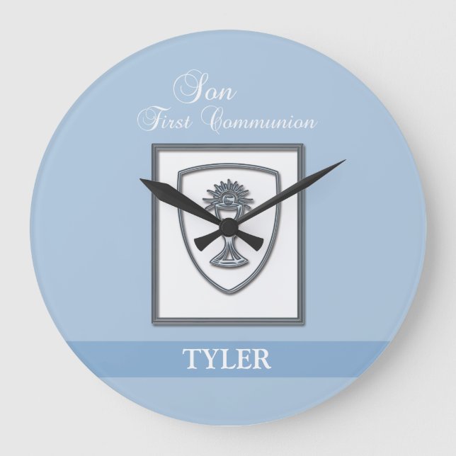 Sohn, Erste Kommune Silver Chalice Große Wanduhr (Vorderseite)