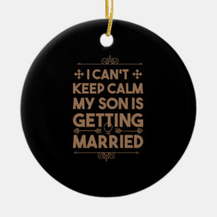 Sohn heiratet Junggesellinnen-Abschiedsparty Keramik Ornament