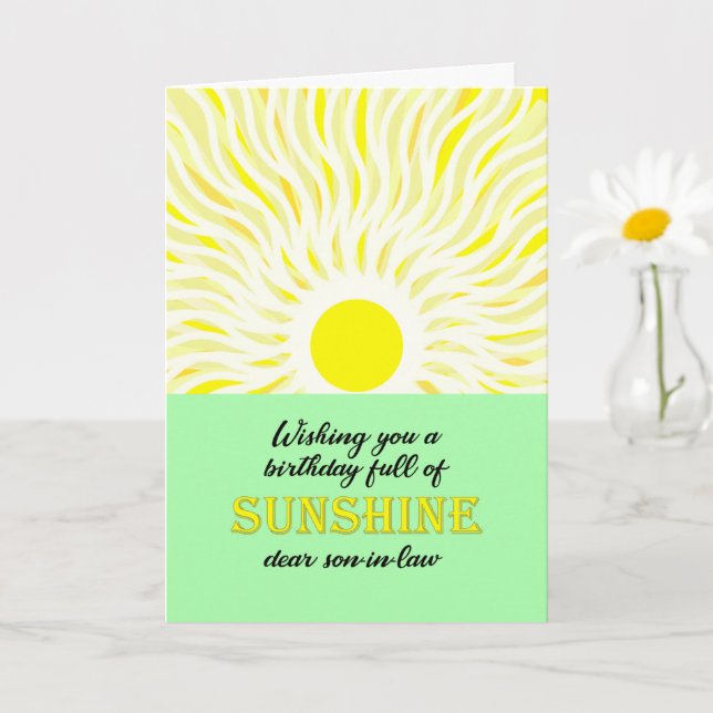 Sohn im Gesetz Birthday Bright Sunshine Card Karte (Kleine Pflanze)