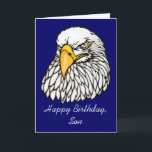 Sohn im Truppen Geburtstag Karte<br><div class="desc">Wenn Ihr Sohn für Ihr Land kämpft und einen Geburtstag weg von Zuhause hat, ist dieser Vater zu seiner Sohnkarte ideal. ENTWURF - eine nahe hohe vektorillustration des Gesichtes eines kahlen Adlers, hat die Wörter "alles Gute zum Geburtstag, Sohn" unterhalb er und eine bedeutungsvolle Mitteilung nach innen, die personalisiert sein...</div>
