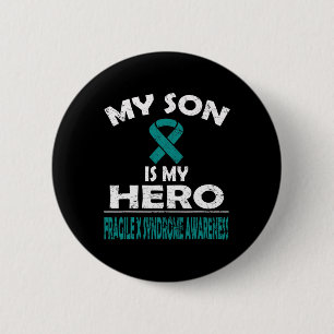 Sohn ist mein Held Fragiles-X-Syndrom-Bewusstsein  Button