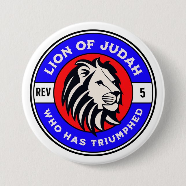 Sohn Judas, der den Christlichen Jesus triumphiert Button (Vorderseite)